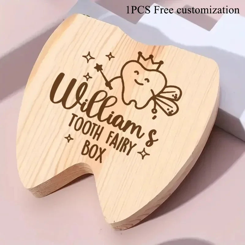 boîte dents fée bois clair gravure personnalisation aimant mignon réutilisable enfant cadeau anniversaire