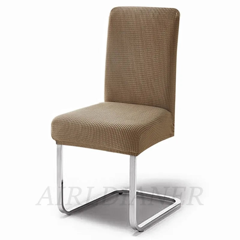 housse chaise marron clair jacquard polyester moderne protection extérieure intérieure mariage banquette