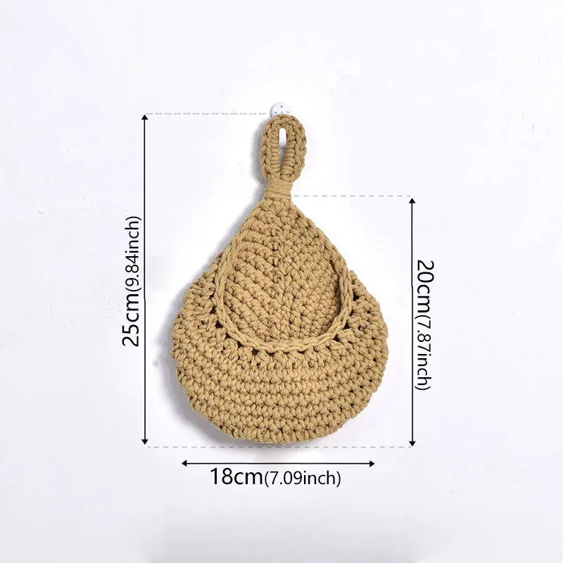 paniers rangement crochet rustique beige respectueux environnement boho chic decoration cuisine
