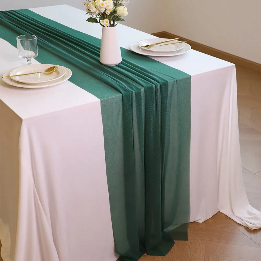 nappe opaque chemin table semi transparent blanc vert différents événementiels mariage receptions