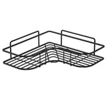 étagère d'angle moderne noir blanche grille métallique imperméable clips adhésifs bouteilles flacons verres salon
