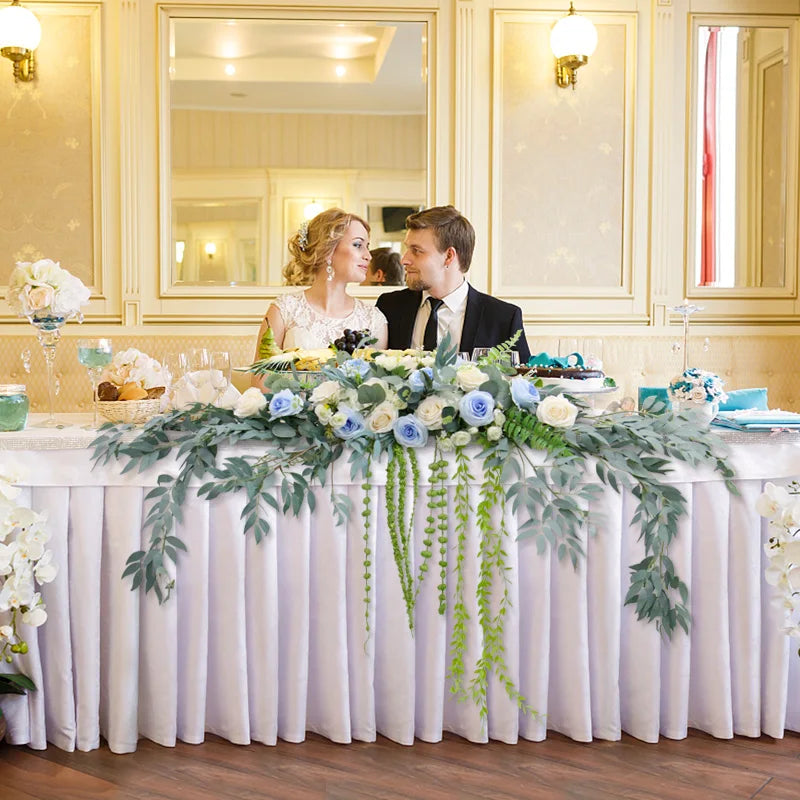 Décoration de table avec feuilles de saule artificielles