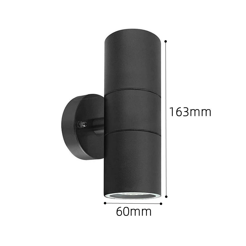 projecteur led mural extérieur noir argenté ip65 moderne surface monté verre trempé