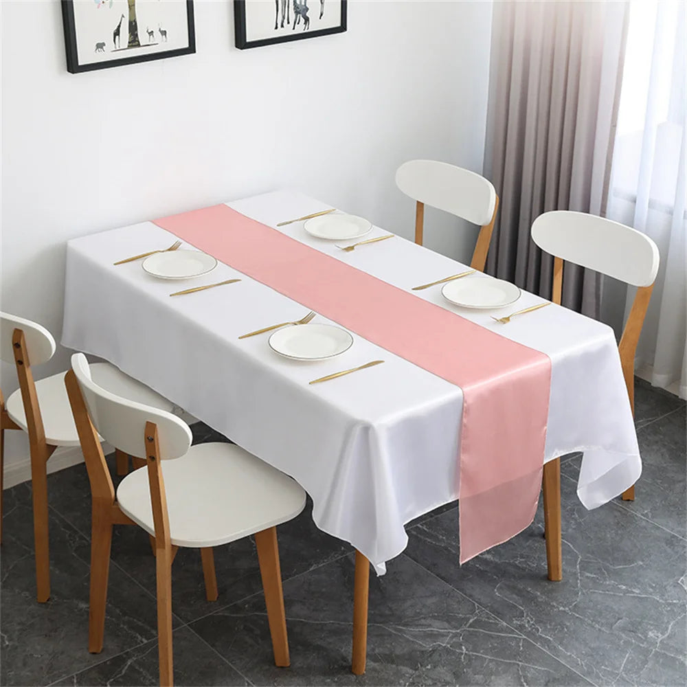 nappe satinée table fête blanc rouge rose anniversaire mariage baptême noël saint valentin