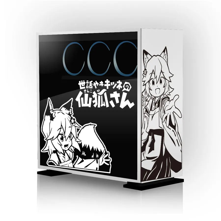 autocollants decoratifs anime blanc noir boitier pc films metallises opacite moderne stylise