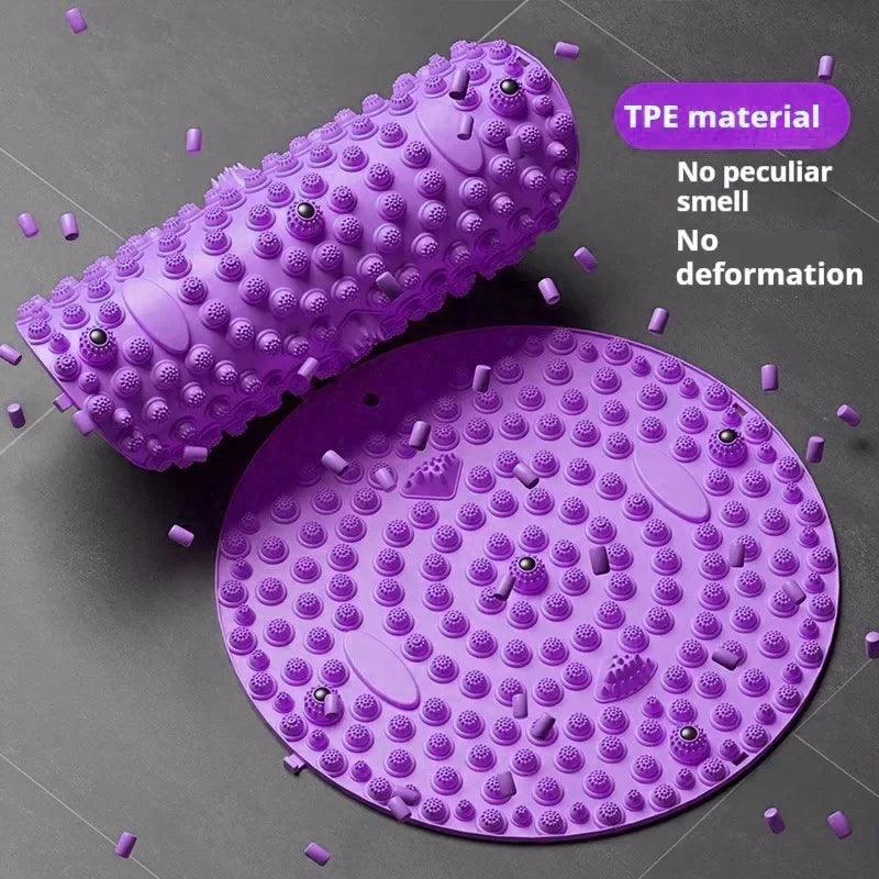 tapis massage pieds acupression points geometriques violet relaxation fitness yoga pilates