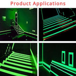 ruban adhésif phosphorescent vert sécurité décoration bricolage 3m longueur autoadhésif