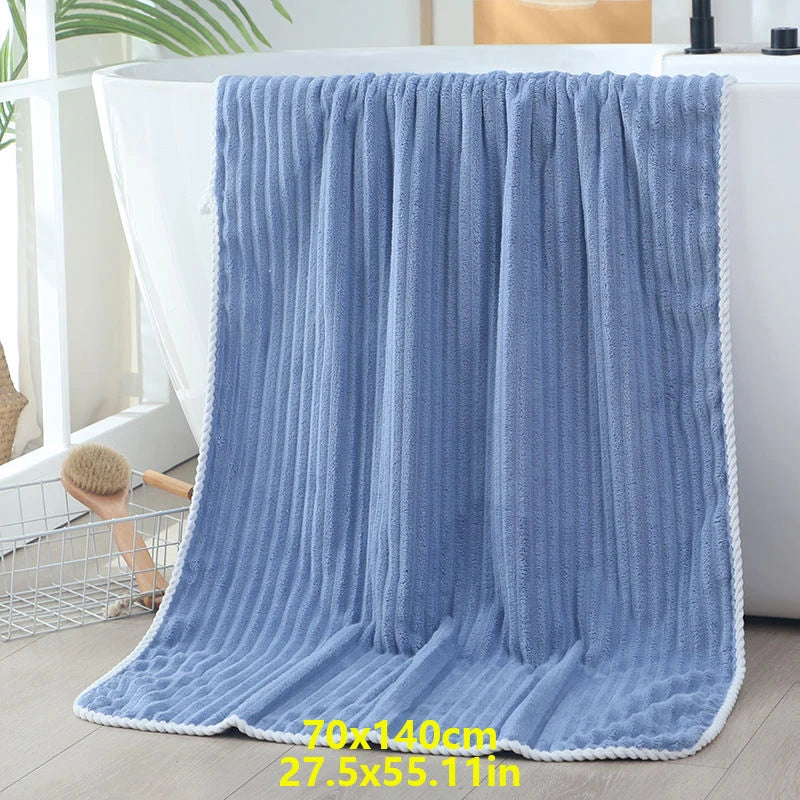 serviettes bain rayées douces absorbantes rapide séchage moderne blanc rose gris bleu pâques clips