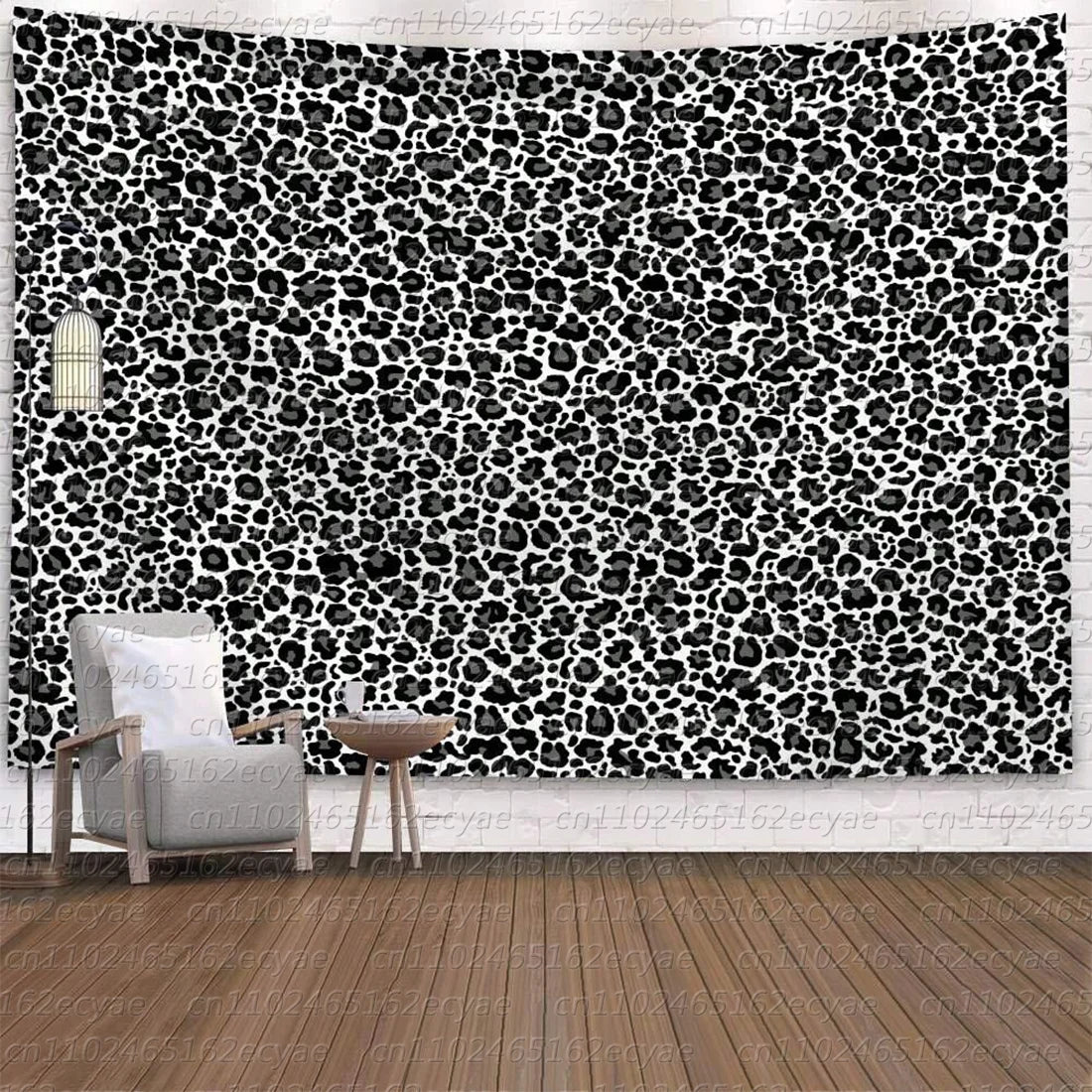 tapis léopard moderne clips noir blanc marron rose salon chambre
