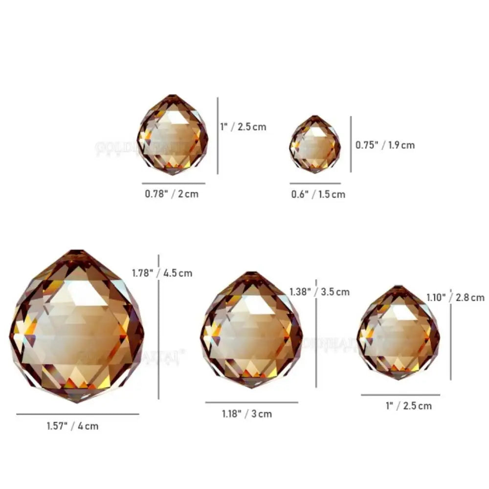 boule cristal transparente facettée décorative attrape soleil prisme arc ciel suspension maison