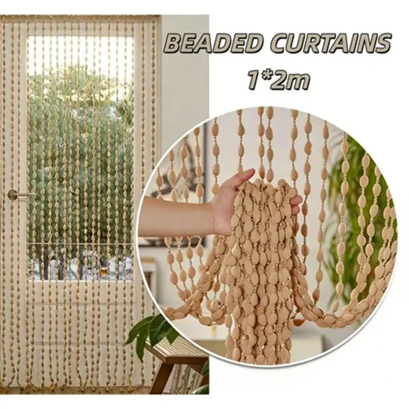 rideau bohème semi transparent beige marron clair ovales irreguliers decor salle bain chambre decoration