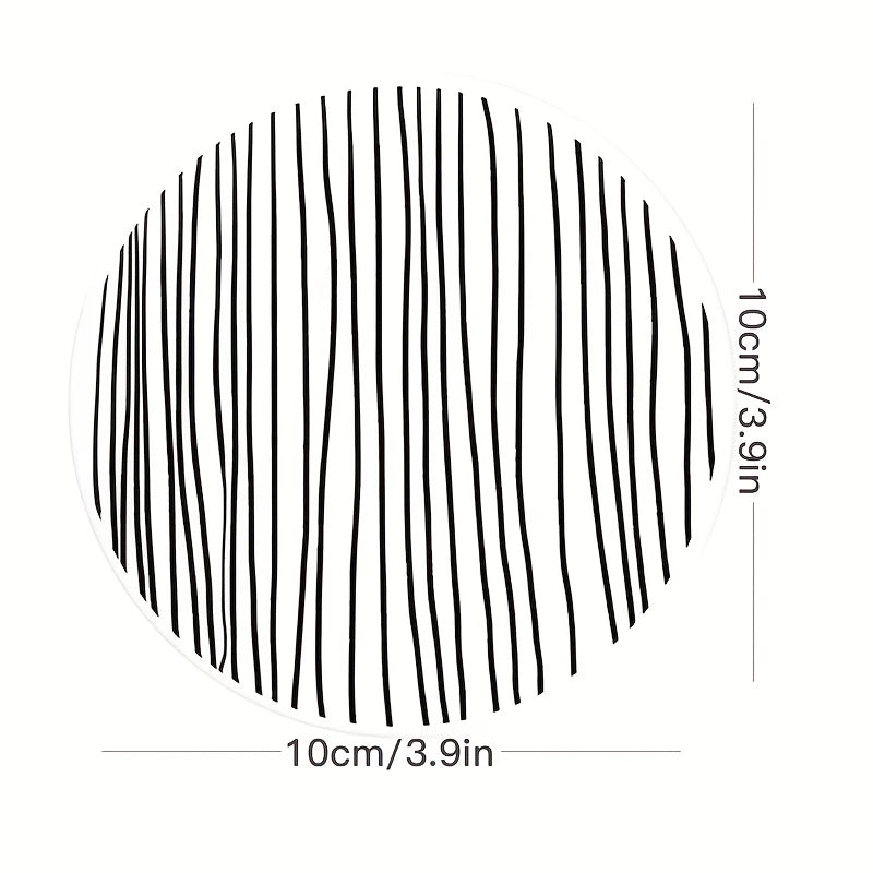 coasters bois blanc rayures noires spirales modernes décoration intérieure 14+