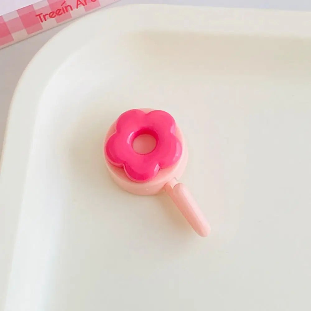 porte clés fleurs coeurs donuts rose blanc créatif mignon auto adhésif multifonctionnels
