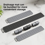 tapis drainage silicone gris moderne rainuré clips fixation cuisine vaisselle