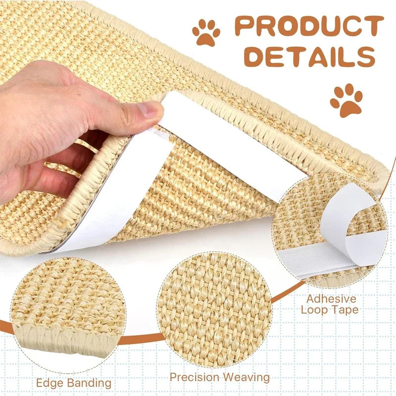 griffoir chat sisal beige blanc moderne minimaliste adhésif tissé finement texture opaquet
