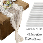 chemins table dentelle brodée mariage blanc rustique motifs floraux 10 pièces transparents