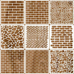 pochoirs lavables blancs motifs brique pierre bois modernes 12 pièces festifs projet