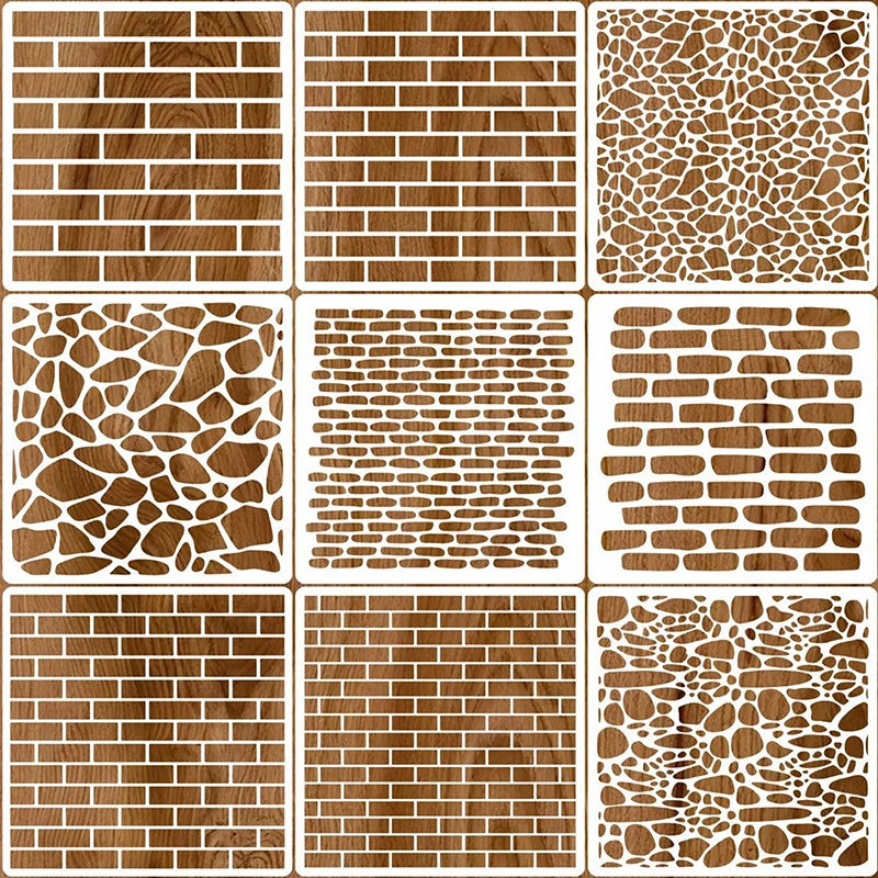 pochoirs lavables blancs motifs brique pierre bois modernes 12 pièces festifs projet