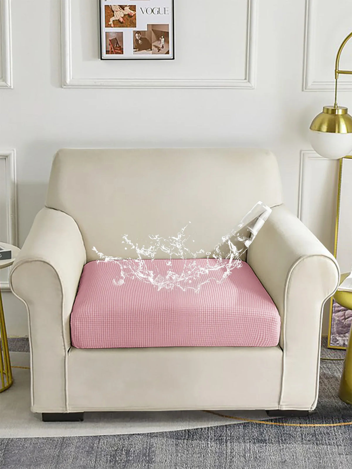housse coussin canapé polyester solide moderne rose adhésive extérieur maison jardin anti rayures animaux