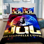 Housse de couette imprimée 3D colorée sur un lit double
