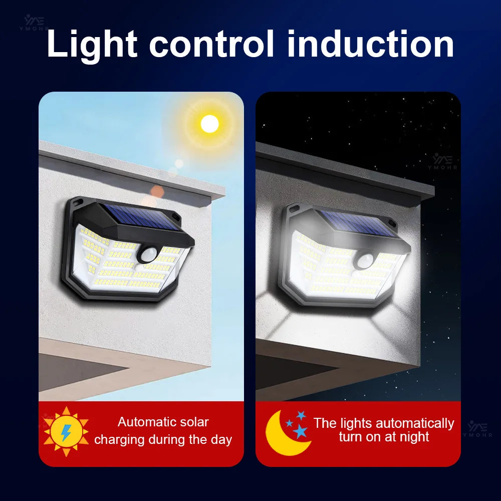 lampe solaire moderne led noir blanc bleu ip65 étanche capteur mouvement autoinstallationextérieur patio jardin