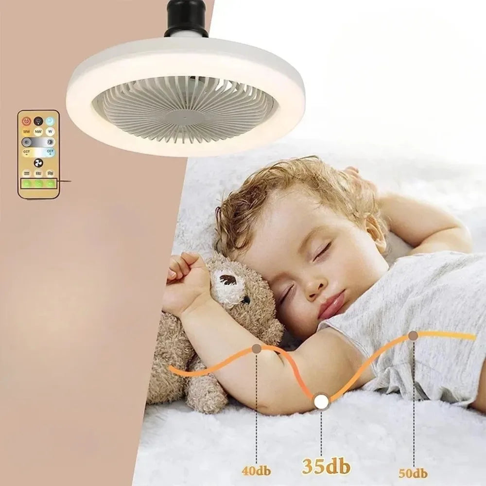 ventilateur plafonnier led blanc moderne 25cm grille télécommande inclusion e27