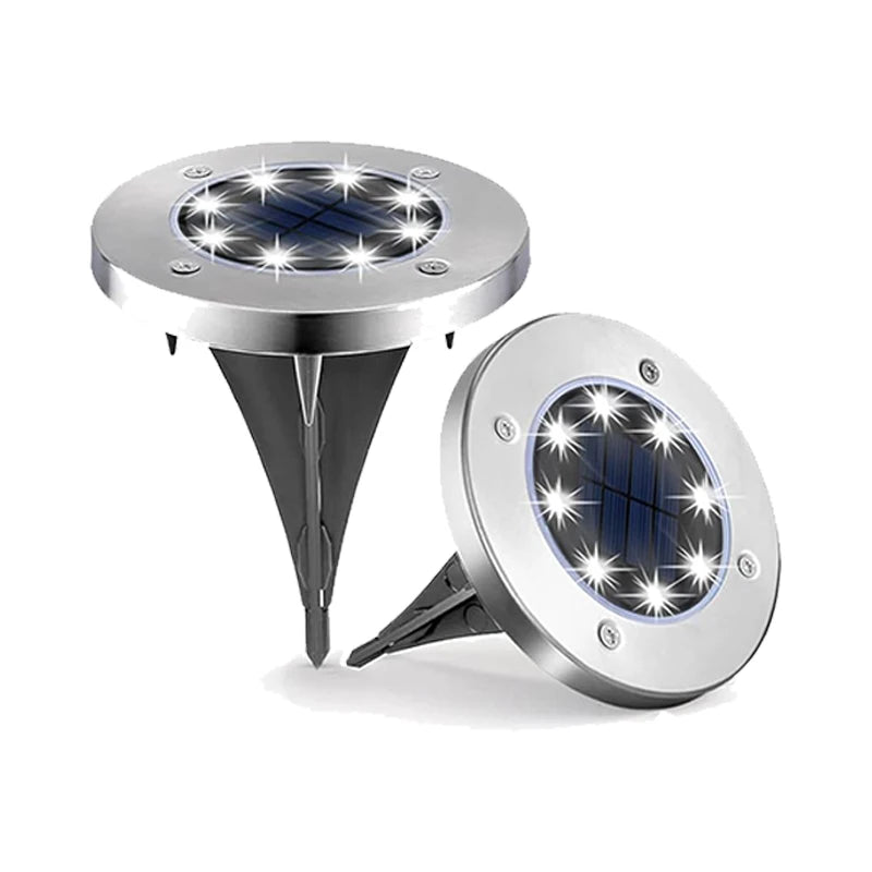 lumière solaire extérieure led argent noir moderne decoration jardin allée voie