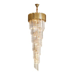 lustre contemporain luxueux doré transparent acier inoxydable cristal haute luminosité facile certifications multiples