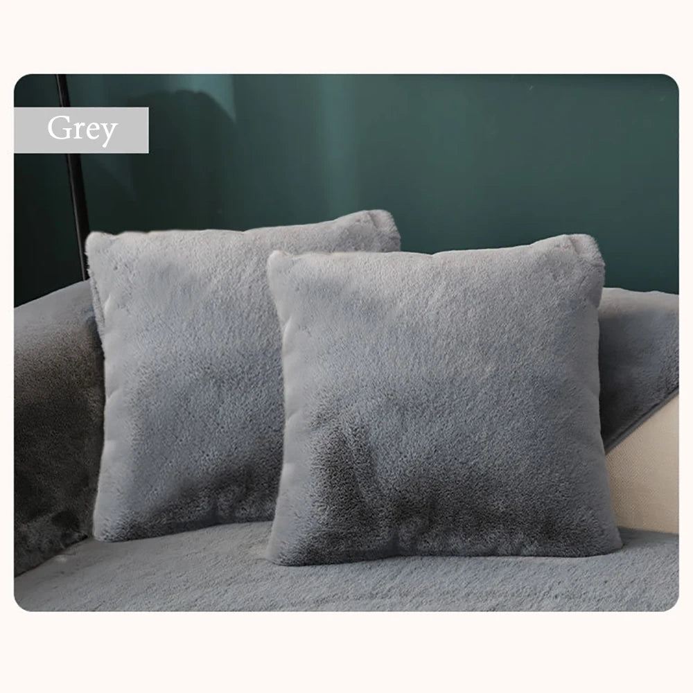 housse coussin carré gris texture bouclée moderne décoration intérieure double face jacquard polyester sieste