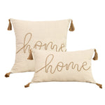 housses coussins motif feuilles texte love coton polyester beige rustique adhésifs tassels decoration