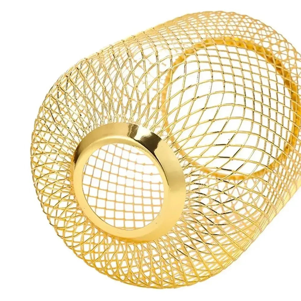 abat jour suspension cage ampoule fer maille moderne industriel noir doré blanc tringle led
