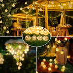 guirlande lumineuse solaire blanc chaud boules translucides moderne clips fixationextérieur ip65 led 37v abs