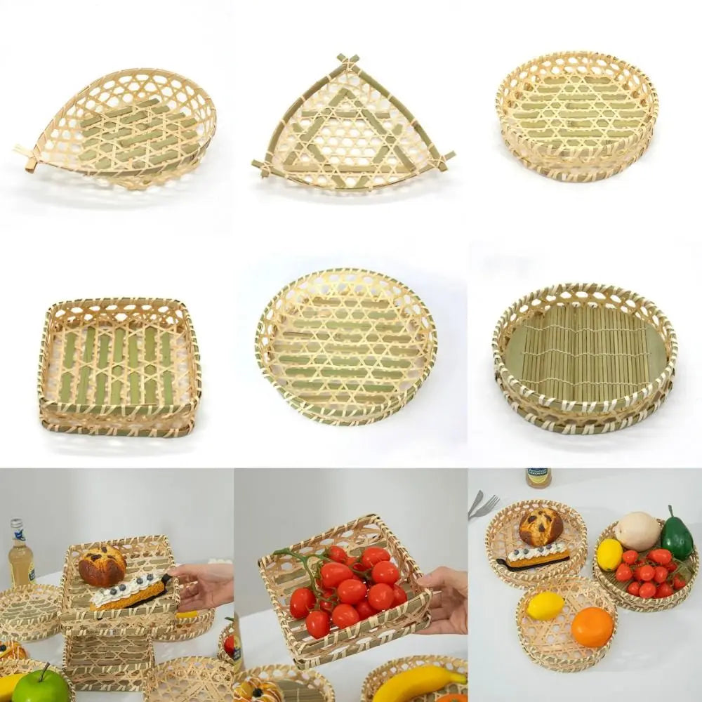 paniers bambou tissage régulier motifs géométriques naturel vert clair traditionnels artisans respectueux environnement
