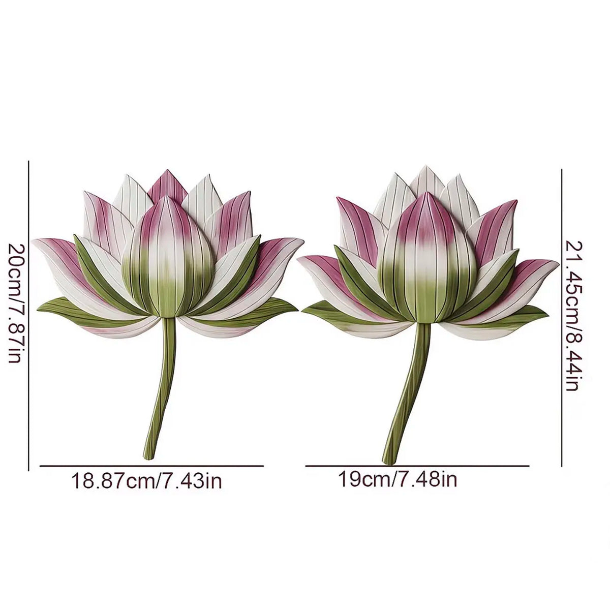 décoration murale bois fleur lotus reliefs feuilles détaillées vert blanc rose artisanal chambre coucher