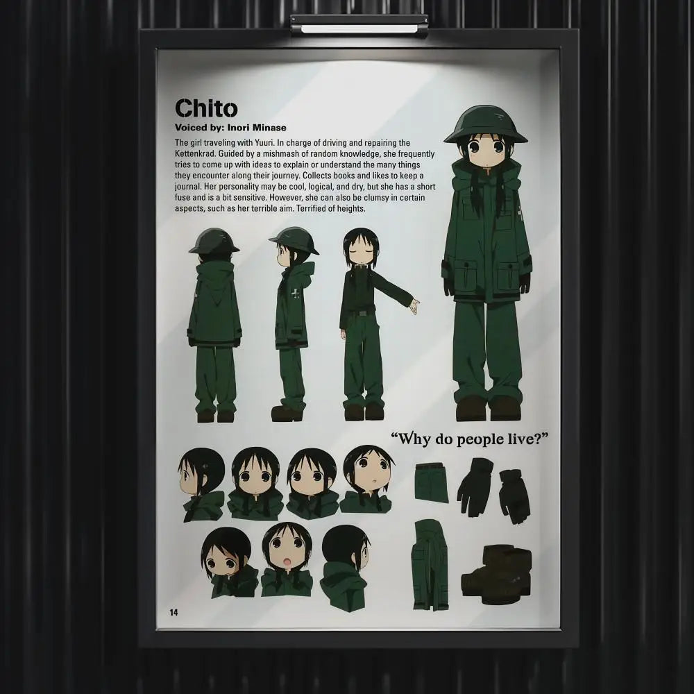 Poster anime militaire vert salon décoration mur 30x40cm opacité cadre inclusion uniforme