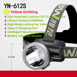 lampe frontale led rechargeable ip65 camping pêche chasse nuit voyage sensoriel adjustable