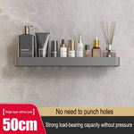 étagère murale moderne gris métallisé clips serviettes bouteilles cosmétiques flacons parfum brosse électrique 30cm