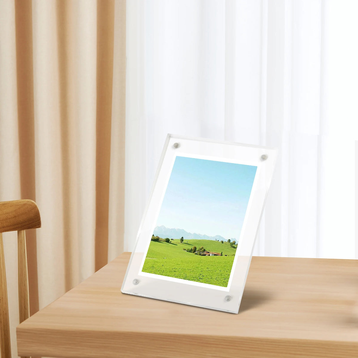 cadre photo transparent acrylique moderne minimaliste facile nettoyer dimension 9x12.8cm fixations vis