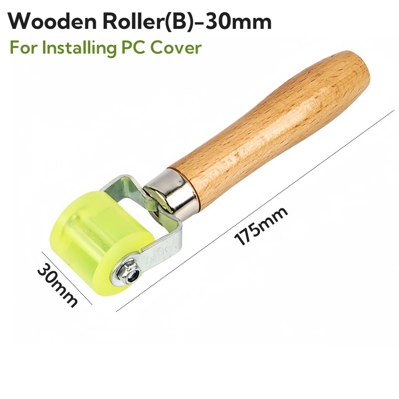 rouleau silicone vert fluo poignée bois ergonomique outil bande led fixateur diffuseur lumière accessoire
