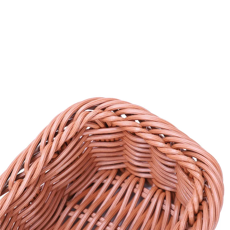 panier tressé rattan brun rectangulaire stockage couverts fourchette fruits rustique chambre bếp