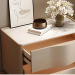 commode moderne beige clair tiroirs plateau rangement meuble chambre simple