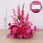 arche fleurs rose vif moderne décoration mariage anniversaire extérieur table blanche doré éléments