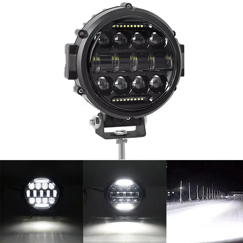 projecteur led phare noir moderne robuste diodes alignées cable ip67