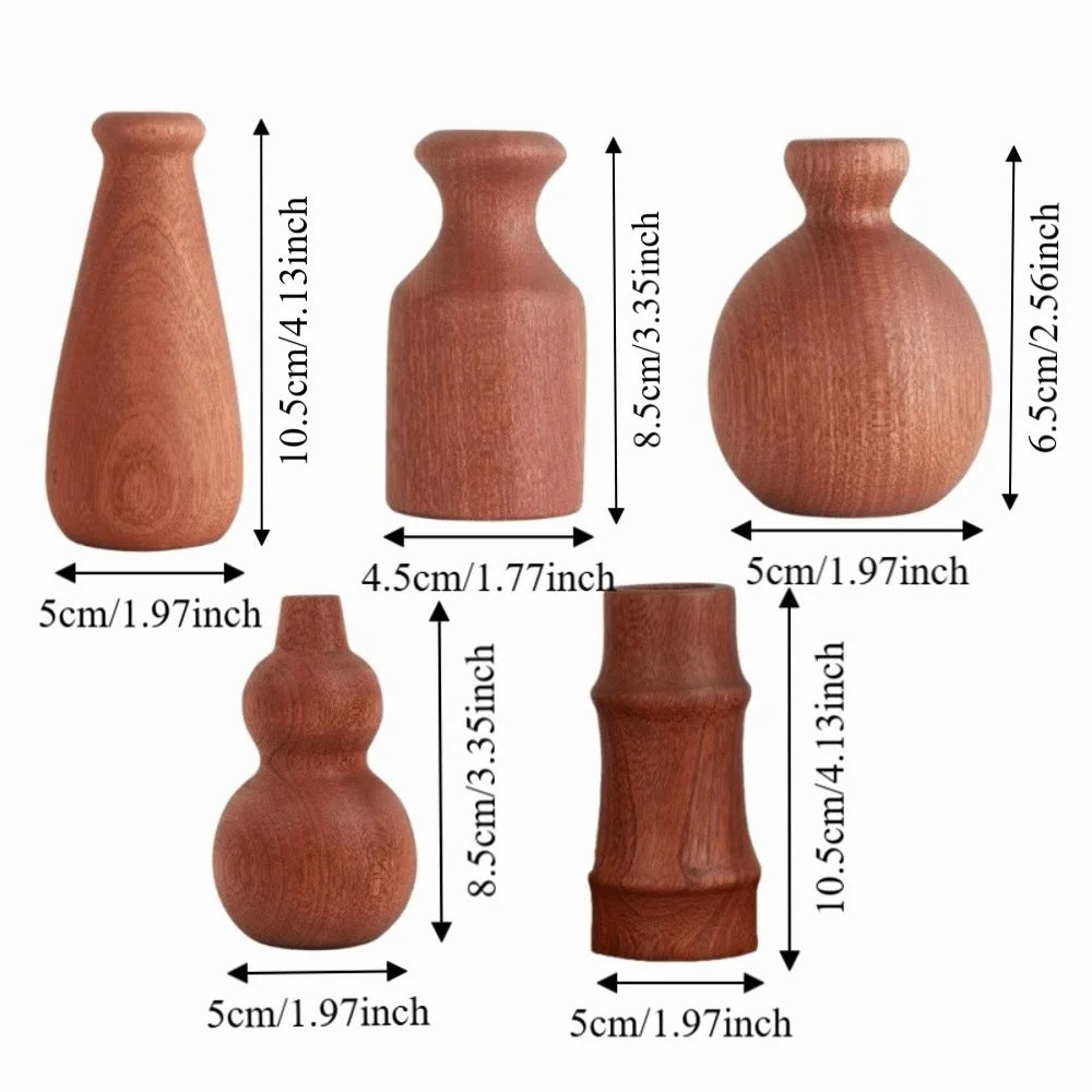 vase bois marron minimaliste décoration table maison marguerites coton rustic japonais