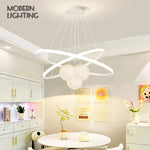 suspension lumineuse moderne blanc boules circulaires aluminium intérieur chambre salon
