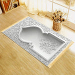 tapis rose ornements floraux lavable polyester classique voyage prière plage cuisine