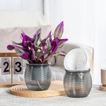 pot plantes moderne rayures horizontales gris orange rouge blanc