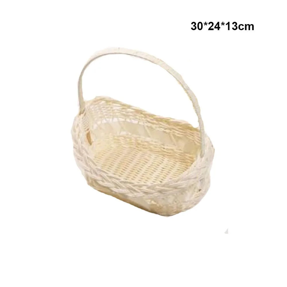paniers tressés imitation rotin ornements dentelle rubans mariage rustique beige clair empilables utilisation multiple