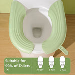 siège toilette pliable tapis lavable coussin doux moderne vert clair rayures horizontales clips salle