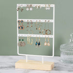 support boucles d'oreilles bois métal or blanc moderne minimaliste clips bijoux présentoirSuspens